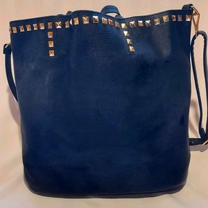 TOMEVA STUDDED BLACK TOTE
